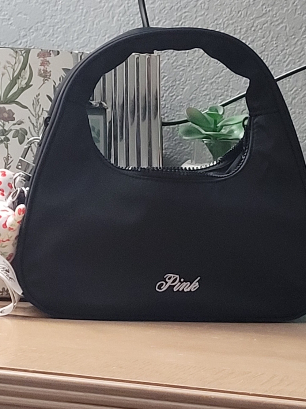 PINK Victoria's Secret Black Shoulder Bag with Script Logo